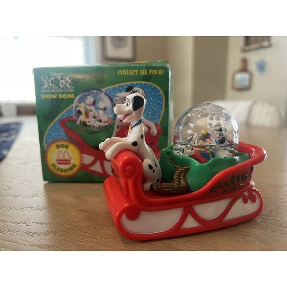 VTG McDonald's 101 Dalmations Set of 3 Snow Domes Disney Holiday Globe 90s 1996 - Picture 6 of 9
